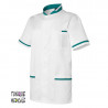 Tunique médicale homme blanc garnie vert