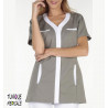 Tunique médicale femme couleur taupe garnie blanc