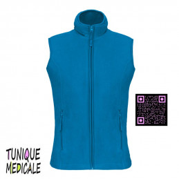 Gilet Ariane polaire femme sans manches couleur Bleu Tropical